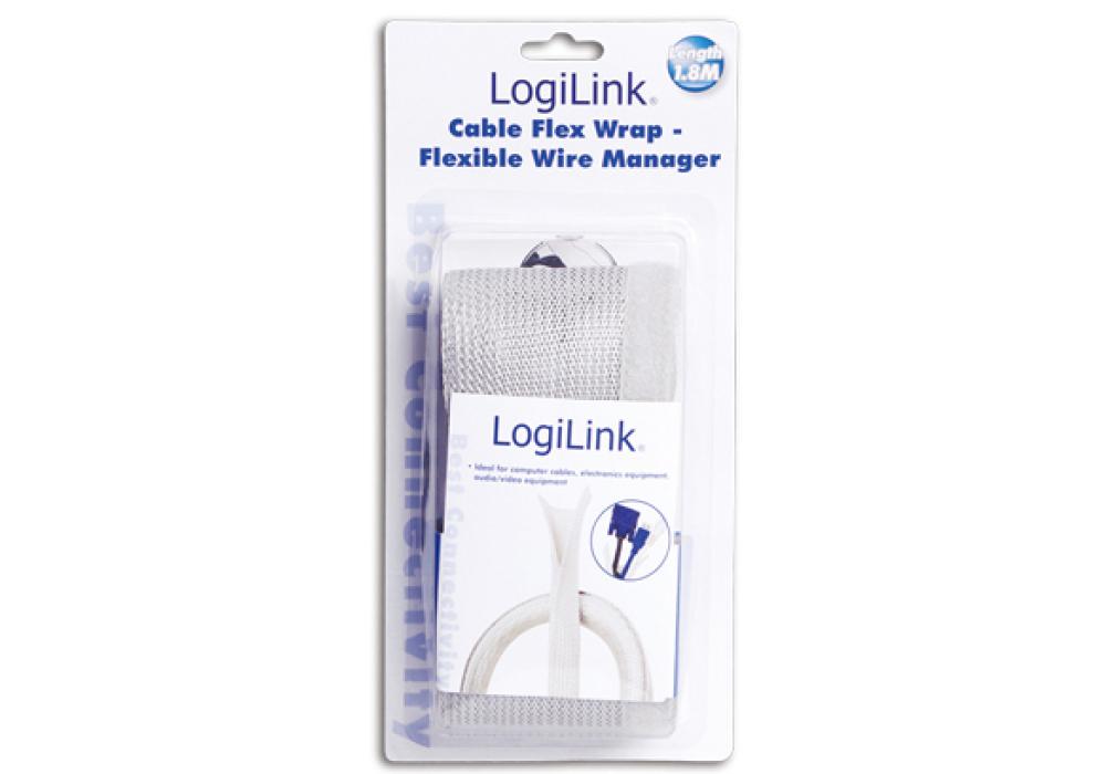 ORGANIZADOR DE CABLES 1.8M FLEXWRAP GRIS