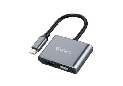 ADAPTADOR UNICO USB TIPO(C) A HDMI Y VGA