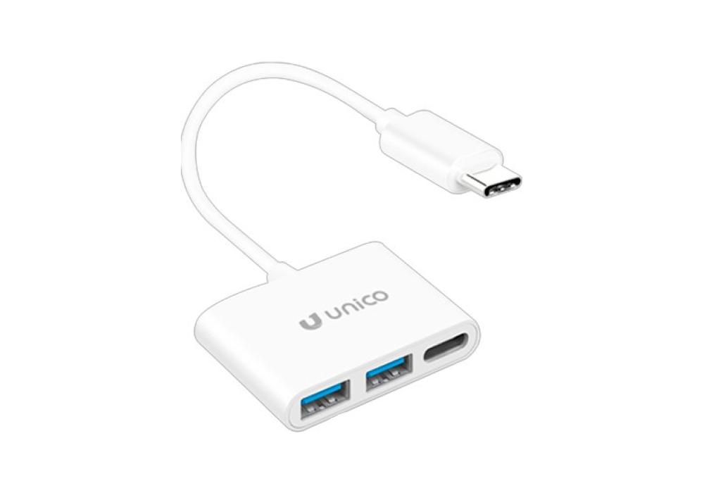 ADAPTADOR UNICO TIPO(C) A 2 USB(A) Y USB TIPO(C)