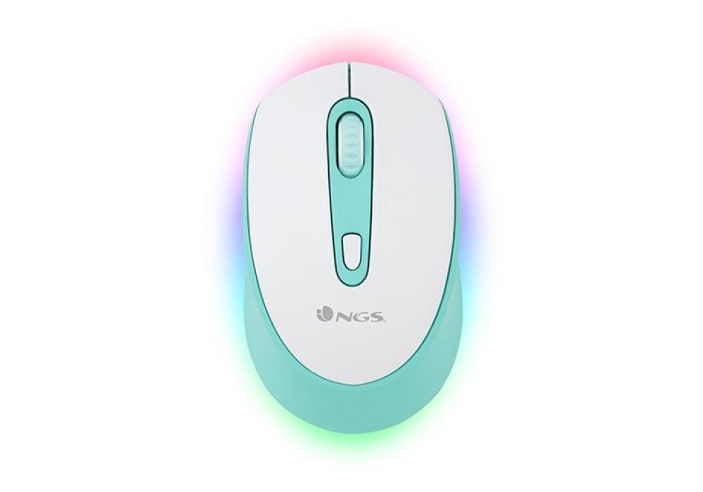 RATON OPTICO WIRELESS NGS SMOG MINT-RB BLANCO