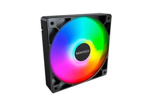 VENTILADOR 120X120 MONTECH GF120 PWM BLACK PACK 3 + HUB