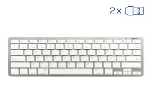 iggual Teclado Bluetooth Slim TKL-BT plata 2 canal