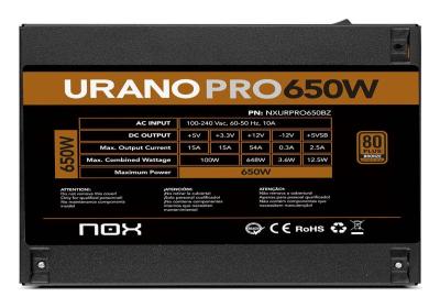 NOX  Fuente ATX Urano PRO 650W Bronze
