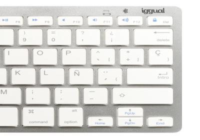 iggual Teclado Bluetooth Slim TKL-BT plata 2 canal
