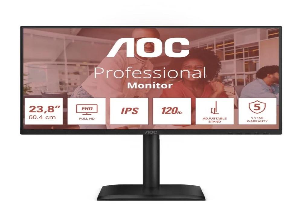 AOC 24E4U Monitor 23.8" 120Hz IPS S-SUB HDMI DP