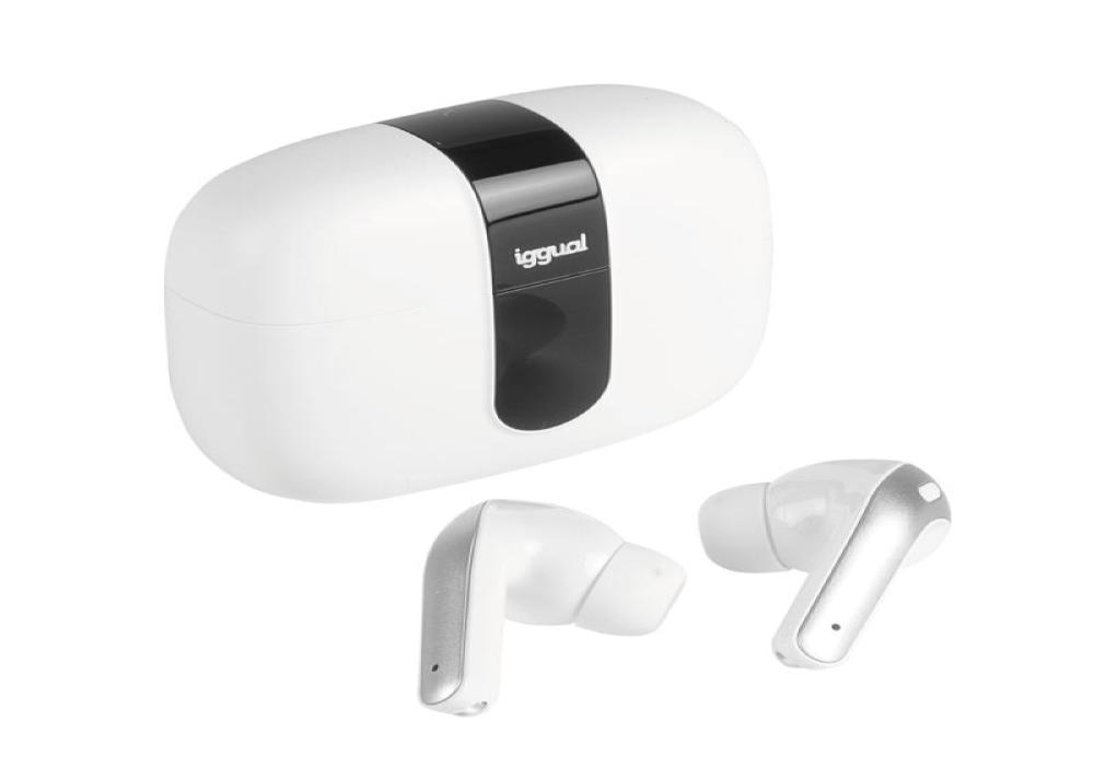 iggual Auriculares inalámbricos TWS Bluetooth blan
