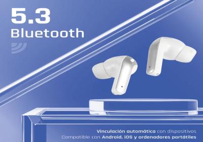 iggual Auriculares inalámbricos TWS Bluetooth blan