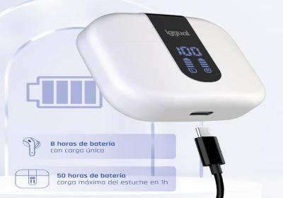 iggual Auriculares inalámbricos TWS Bluetooth blan