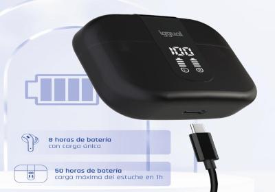 iggual Auriculares inalámbricos TWS Bluetooth negr