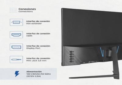 iggual Monitor 21,5" IPS 1ms FHD 120Hz VGA HDMI DP