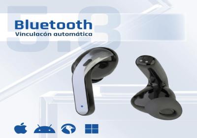 iggual Auriculares inalámbricos TWS Bluetooth negr